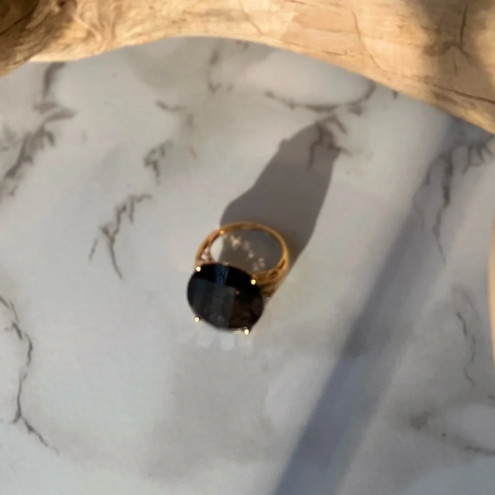 14K Gold Smoky Topaz Cocktail Ring Sz 6 – Original $1,725 Tag - Picture 6 of 12